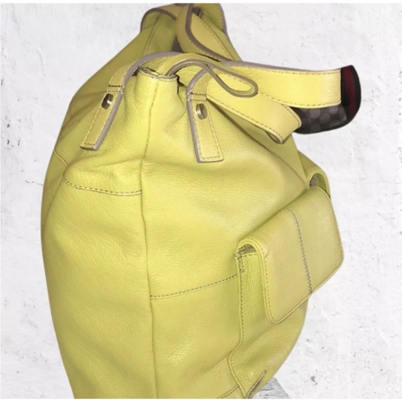 MyWalit Genuine Yellow Pebbled Leather Medium Tote Bag. Made in Italy. - Picture 3 of 8